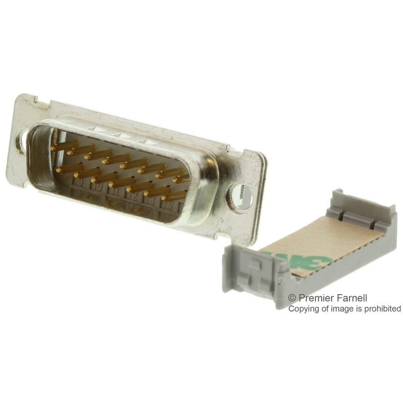 3M 8215-6000 D Sub Connector, 15 Contacts, Plug, DA, 8200 Series, Metal Body, IDC / IDT
