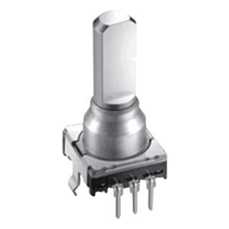 ALPS EC11K1520401 Incremental Rotary Encoder, Metal Shaft, 11mm, Vertical, 30 Detents, 15 Pulses