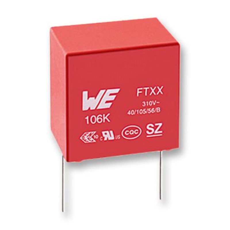 Wurth Elektronik 890334028008 890334028008 Safety Capacitor Metallized PP Radial Box – 2 Pin 6.8 F  10% X2 Through Hole
