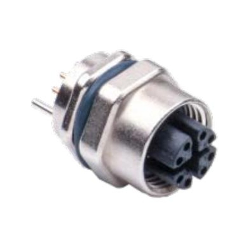 Amphenol LTW MSXS-08PFFP-SF7001 MSXS-08PFFP-SF7001 Sensor Connector M Series M12 Female 8 Positions PCB Socket Straight Panel Mount