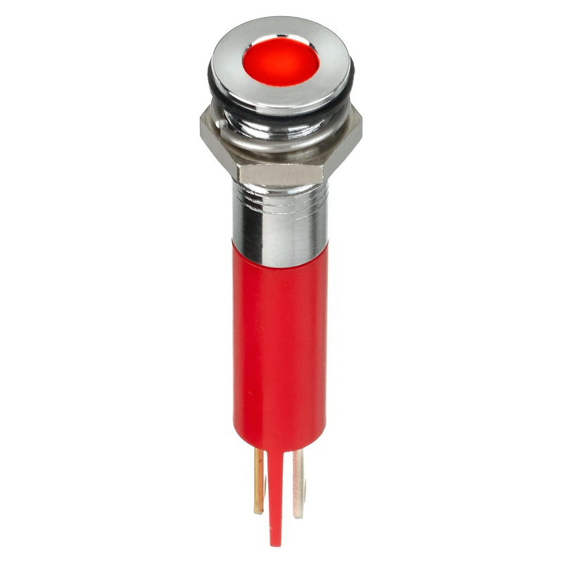 Apem Q8F1CXXR02E LED Panel Mount Indicator Red 2 V 8 mm 20 mA mcd IP67