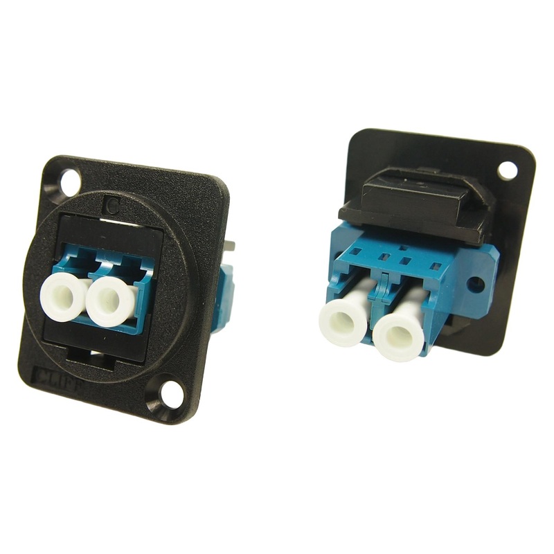 Cliff Electronic Components CP30213 Fiber Optic Adapter CSK Hole SM LC Duplex Straight Panel FT Series