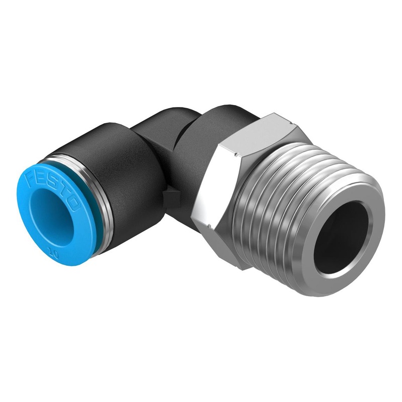 Festo QSL-1/2-10 Pneumatic Fitting Push-In L-Fitting R1/2 14 bar 10 mm PBT (Polybutylene Terephthalate) QSL
