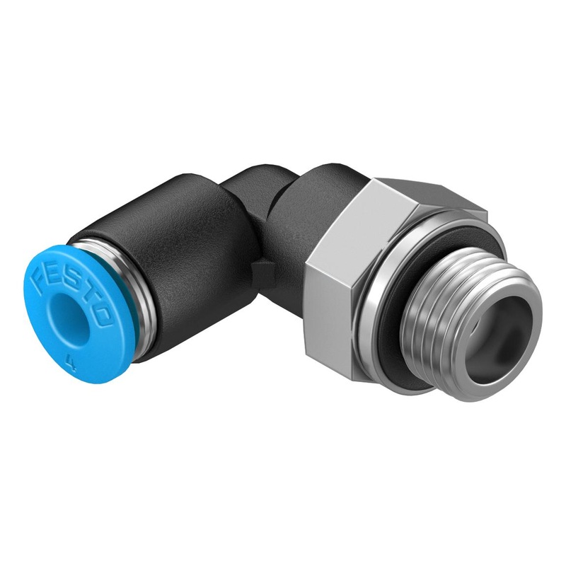 Festo QSL-G1/8-4 Pneumatic Fitting Push-In L-Fitting G1/8 14 bar 4 mm PBT (Polybutylene Terephthalate) QSL