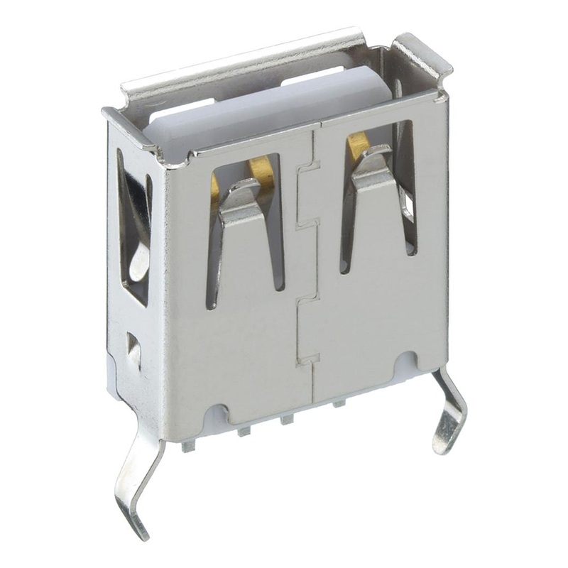 Lumberg 2410 11 USB Connector Type A 2.0 Receptacle 4 Ways Through Hole Mount Vertical