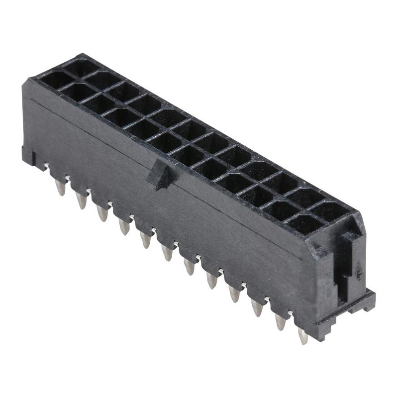 Molex 43045-2413 Pin Header Power 3 mm 2 Rows 24 Contacts Through Hole Straight Micro-Fit 3.0 43045 Series