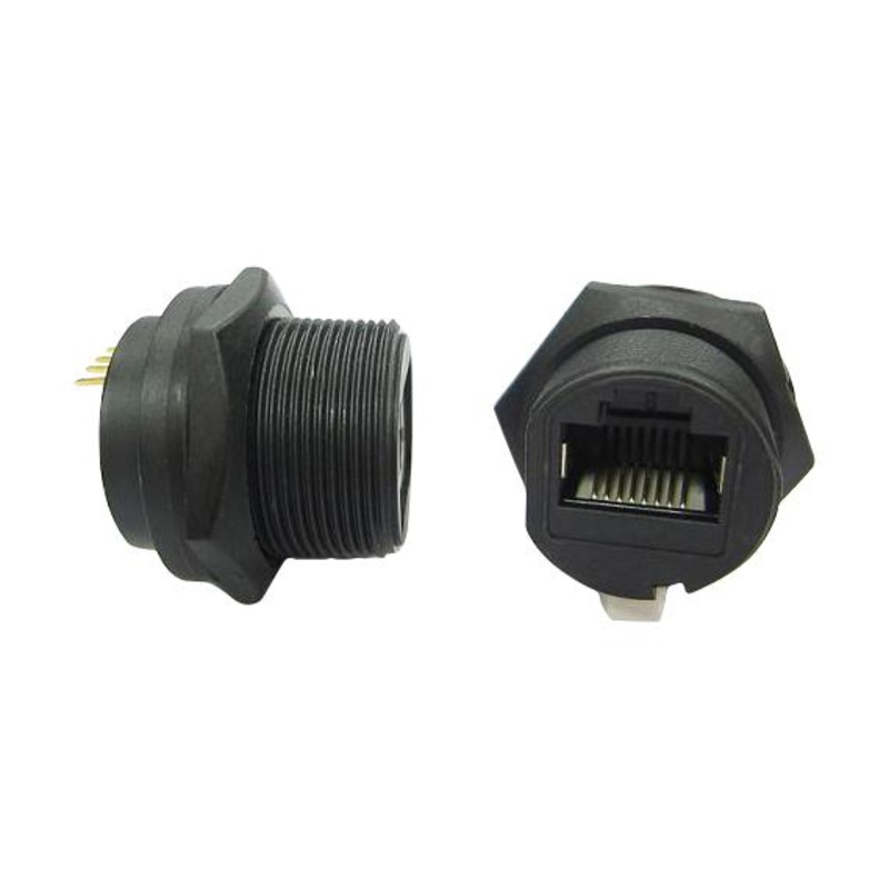 Multicomp PRO MP002453 Modular Connector RJ45 Jack 1 x (Port) 8P8C Cat5e IP67 Panel Mount