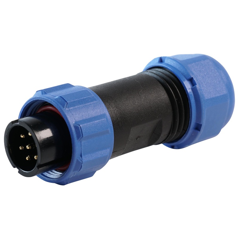 Multicomp PRO MP002512 Circular Connector MP-T13 IP68 Series Cable Mount Plug 5 Contacts Solder Pin Threaded