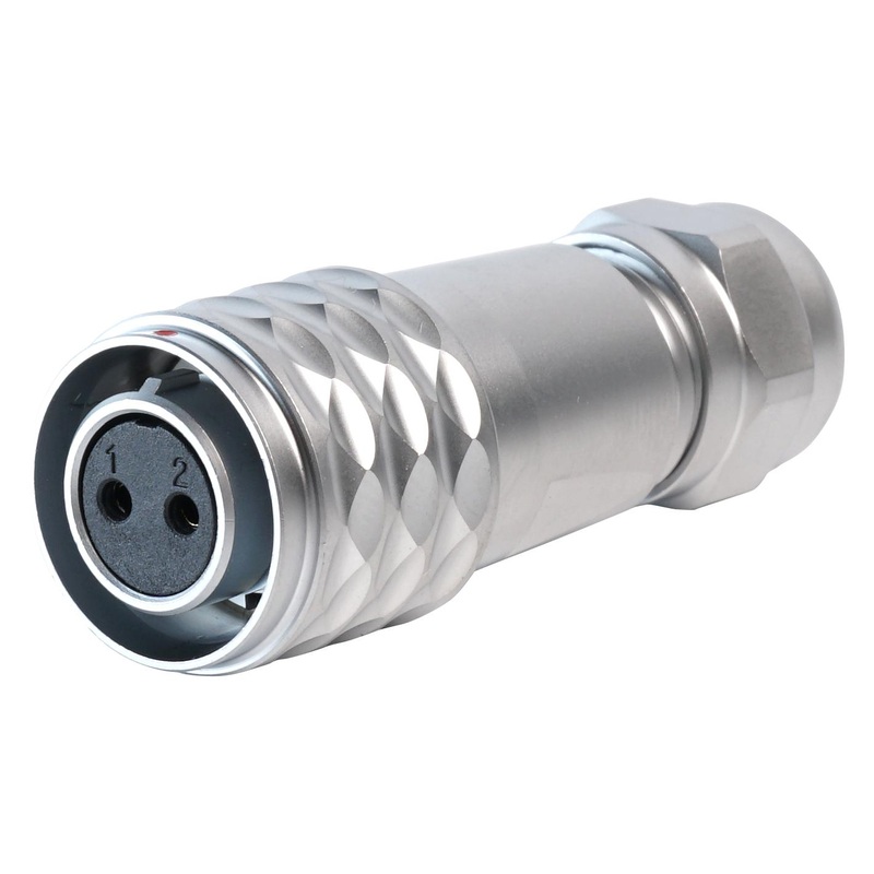 Multicomp PRO MP002735 Circular Connector MP M12 Push-Pull Connectors Cable Mount Plug 2 Contacts Solder Socket