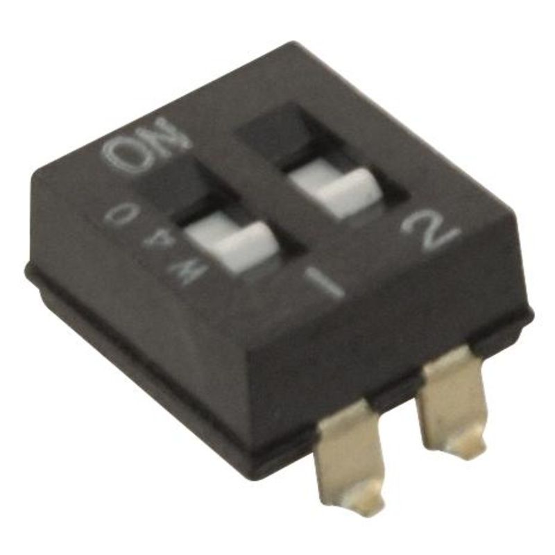 Omron A6SN-2104 DIP / SIP Switch Raised Slide 2 Circuits Surface Mount Spst 25 VDC mA