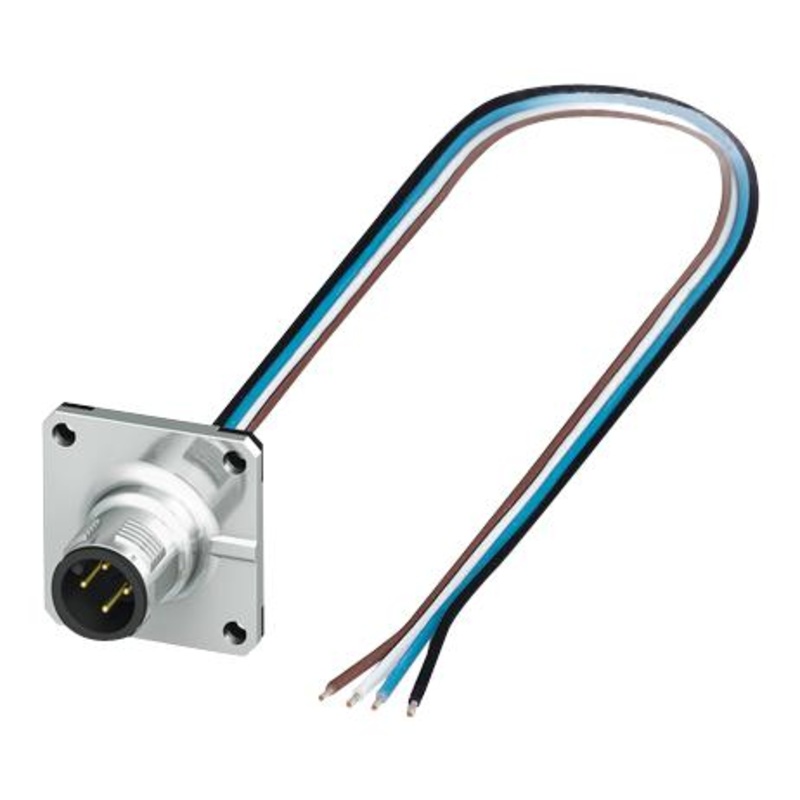 PHOENIX CONTACT 1419784 Sensor Cable, M12 Plug, Free End, 4 Positions, 500 mm, 19.6 , SPEEDCON GTIN UPC EAN: 4046356531764 SACC-SQ-M12MS-4CON-20/0,5