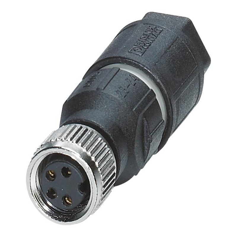 PHOENIX CONTACT 1441079 Sensor Connector, IP67, M8, Female, 4 Positions, IDC / IDT Socket, Straight Cable Mount GTIN UPC EAN: 4046356515962 SACC-M 8FS-4QO-0,5-M