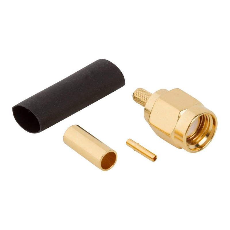Amphenol RF 132114RP 132114RP / Coaxial Connector SMA RP Straight Plug Crimp 50 ohm RG174 RG188A RG316 Brass
