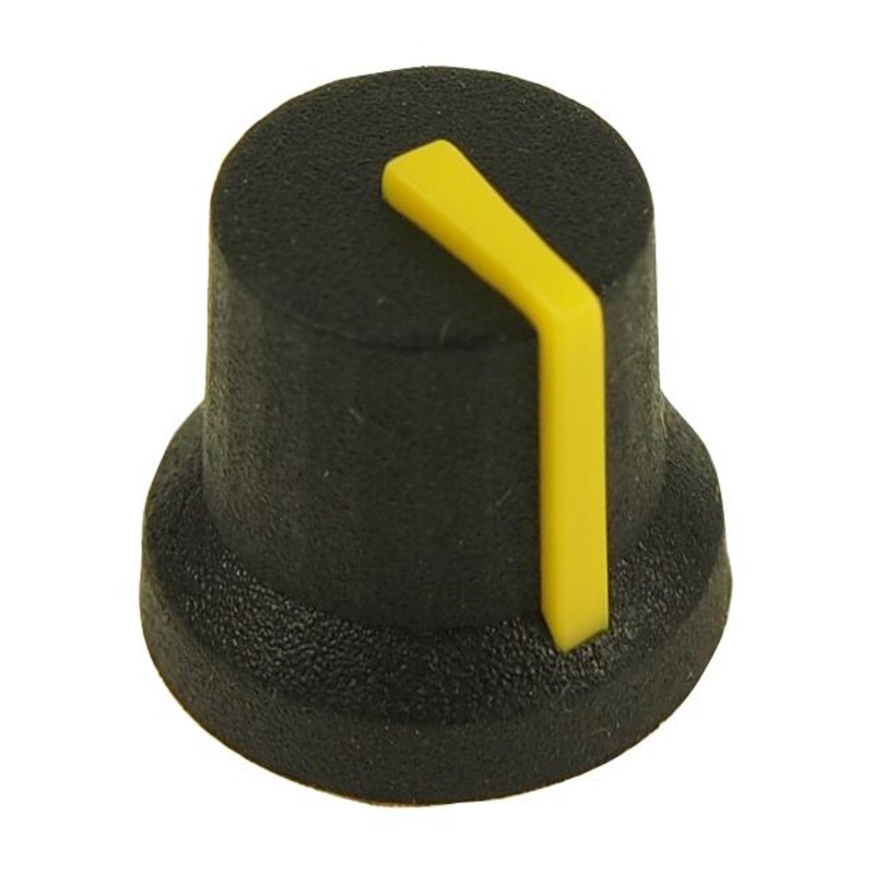 Multicomp PRO MC170850BR MC170850BR Knob D Shaft 6 mm Rubber Round With Indicator Line 16.2 MC170DR Range