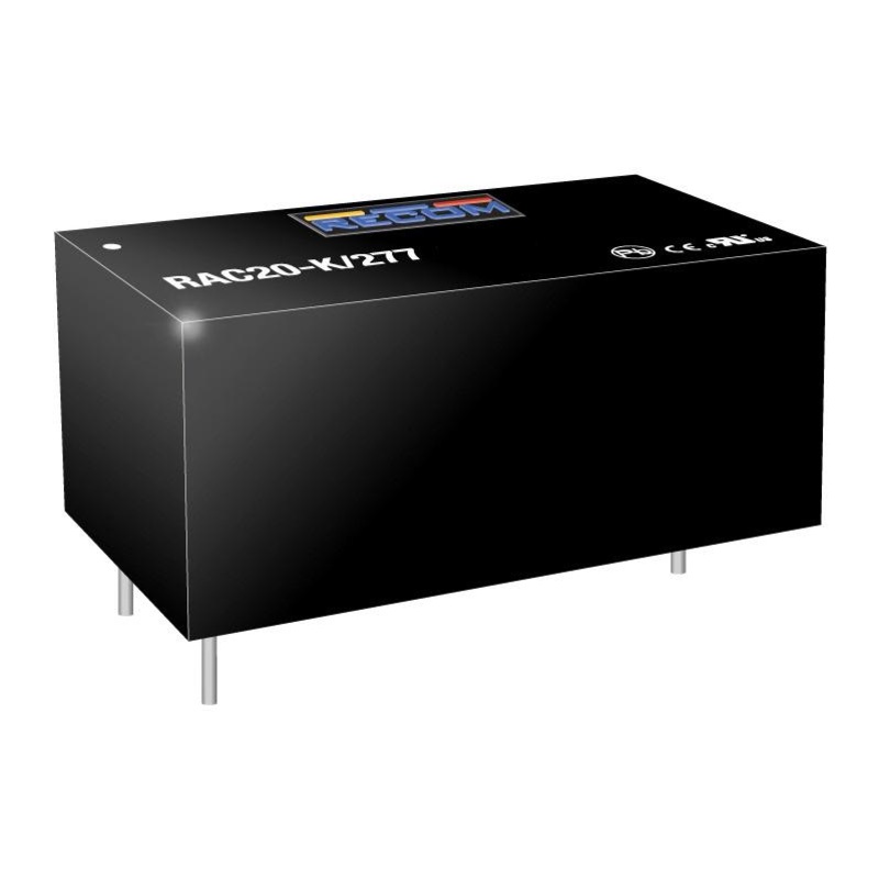 Recom Power RAC20-12DK/277 AC/DC PCB Mount Supply (PSU) ITE 2 Output 20 W 12 VDC 833 mA -12