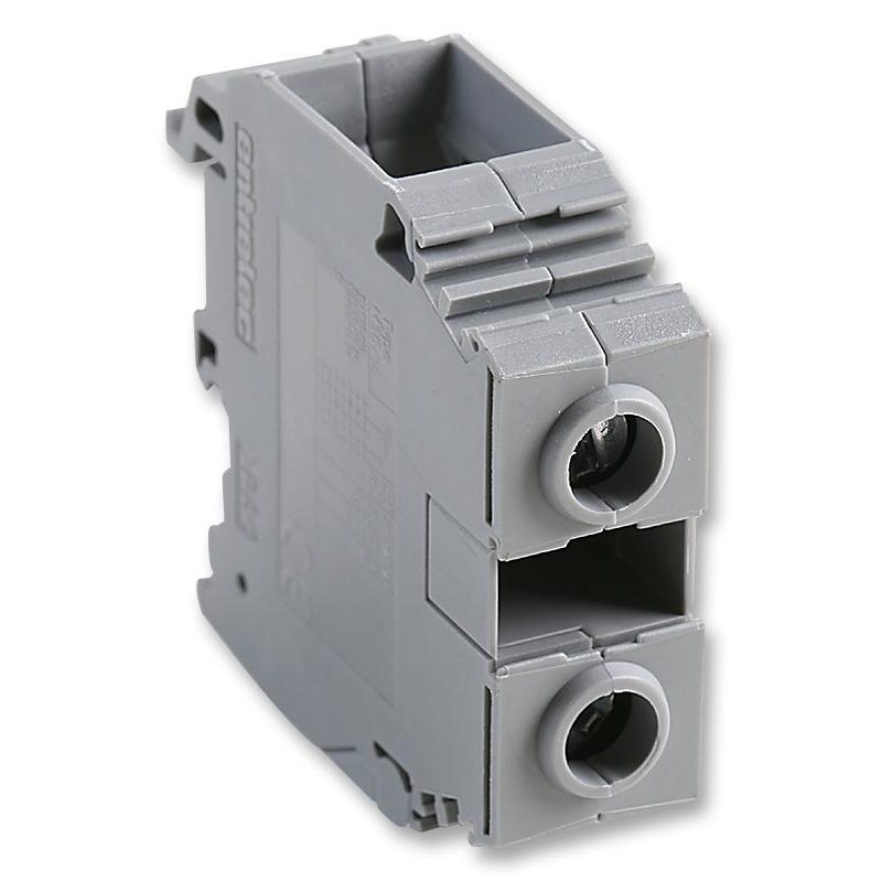 Entrelec – TE Connectivity 011512407 DIN Rail Mount Terminal Block 2 Ways 10 AWG 35 mm Screw 125 A