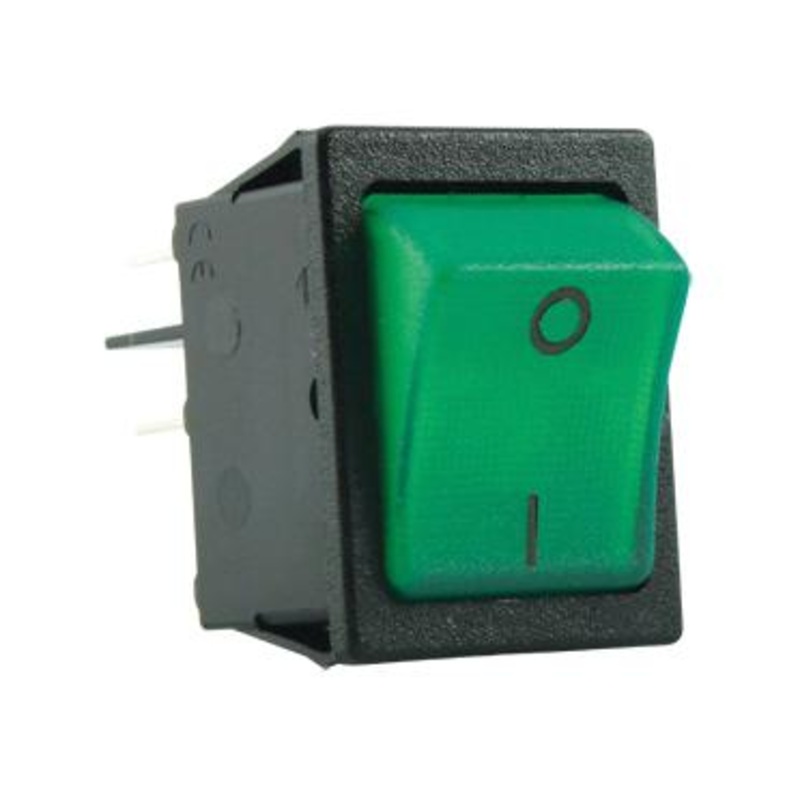 Multicomp PRO MP004422 Rocker Switch 0 I Mark Dpst Illuminated Panel Mount Green