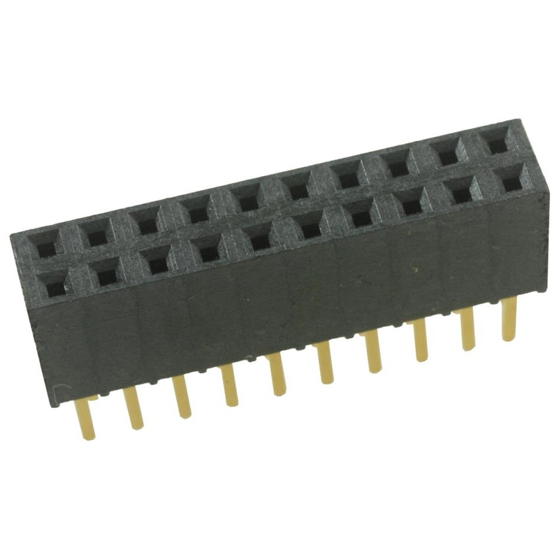 Samtec SSQ-110-03-G-D SSQ-110-03-G-D PCB Receptacle Board-to-Board 2.54 mm 2 Rows 20 Contacts Through Hole Mount SSQ