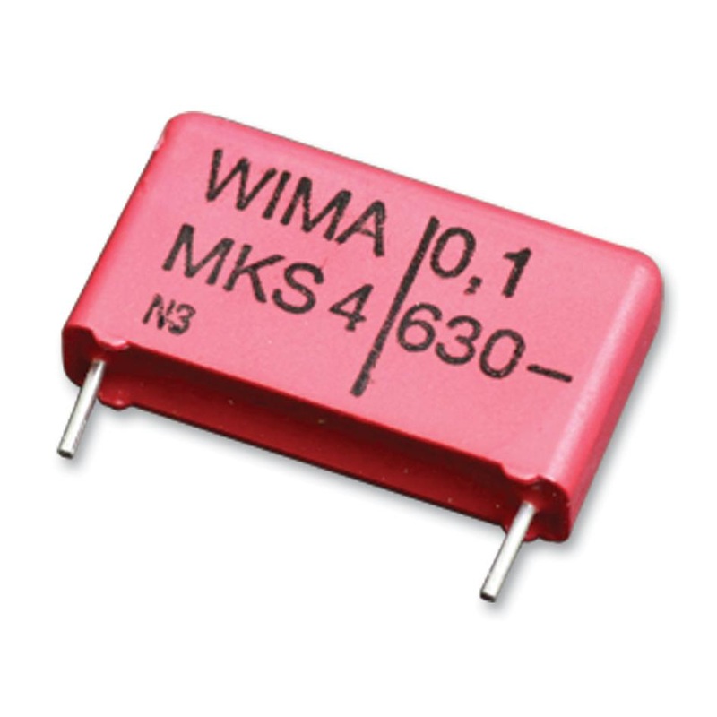 Wima MKS4J041006B00KSSD General Purpose Film Capacitor Metallized PET Radial Box – 2 Pin 1 F  10% 400 V 630