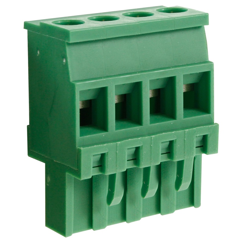 Camdenboss CTBP92VJ/4R CTBP92VJ/4R Pluggable Terminal Block Reversed 5.08 mm 4 Ways 28AWG to 14AWG 1.5 mm Clamp 15 A