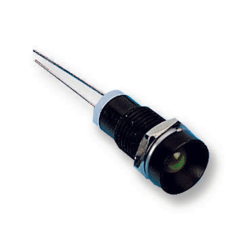 Multicomp PRO MC19051001 MC19051001 LED Panel Mount Indicator Green 2.6 VDC 5 mm 8 Hole 45 mA 30 mcd Not Rated