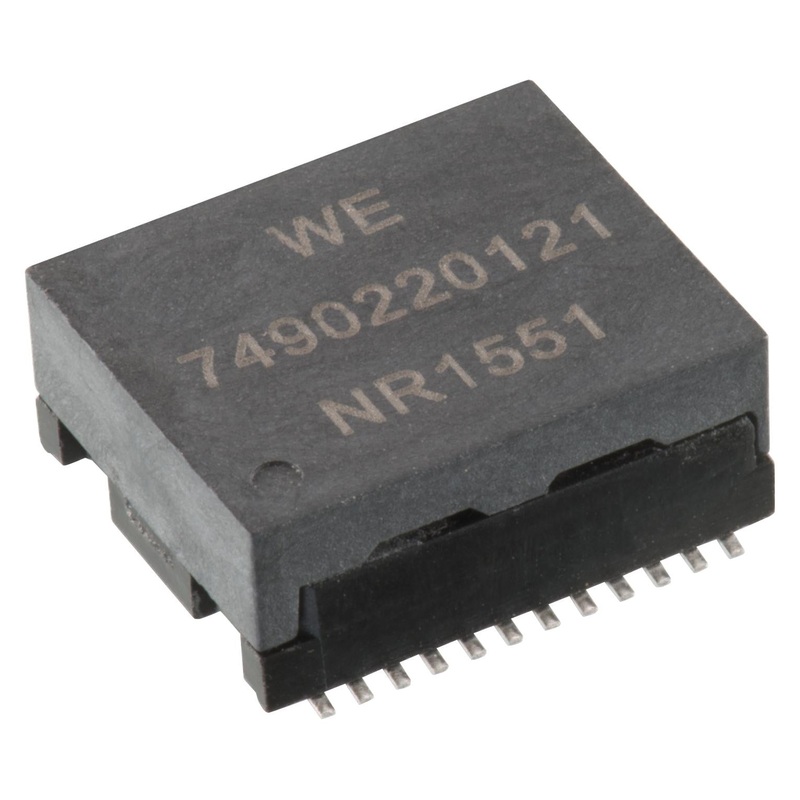 WURTH ELEKTRONIK 7490220121 Transformer, LAN, PoE, 1000 Base-T, 350H, 1:1 Turn Ratio