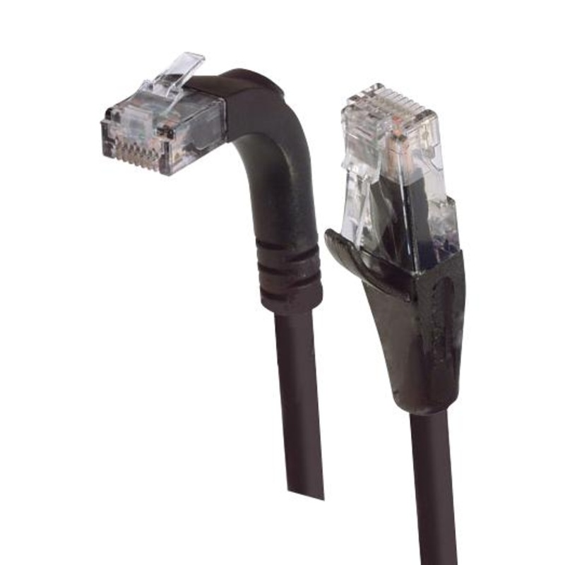 L-COM TRD815RA2BLK-1 Ethernet Cable Cat5e 304.8 mm 1 ft RJ45 Plug to Black New