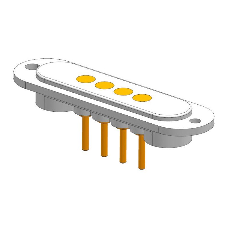 Multicomp PRO MP009323 Magnetic Connector 4 Contacts Receptacle Straight 2.54 mm 1 A White