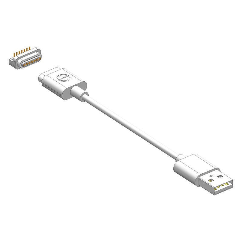 Multicomp PRO MP009327 Magnetic Connector Cable Assembly USB Type A Plug 7 Position 2 1 m 3.3 ft