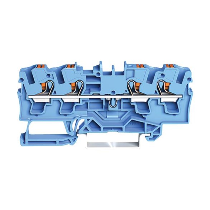 Wago 2204-1404 DIN Rail Mount Terminal Block 4 Ways 20 AWG 10 mm Clamp 32 A