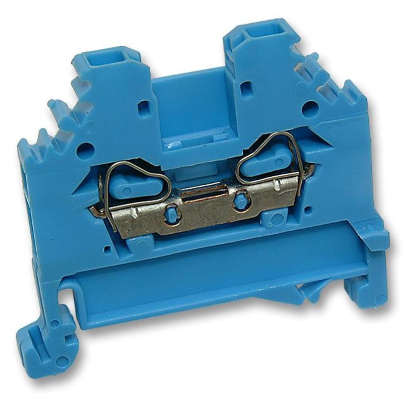 WAGO 280-104 DIN Rail Mount Terminal Block, 2 Ways, 28 AWG, 12 AWG, 2.5 mm, Clamp, 24 A