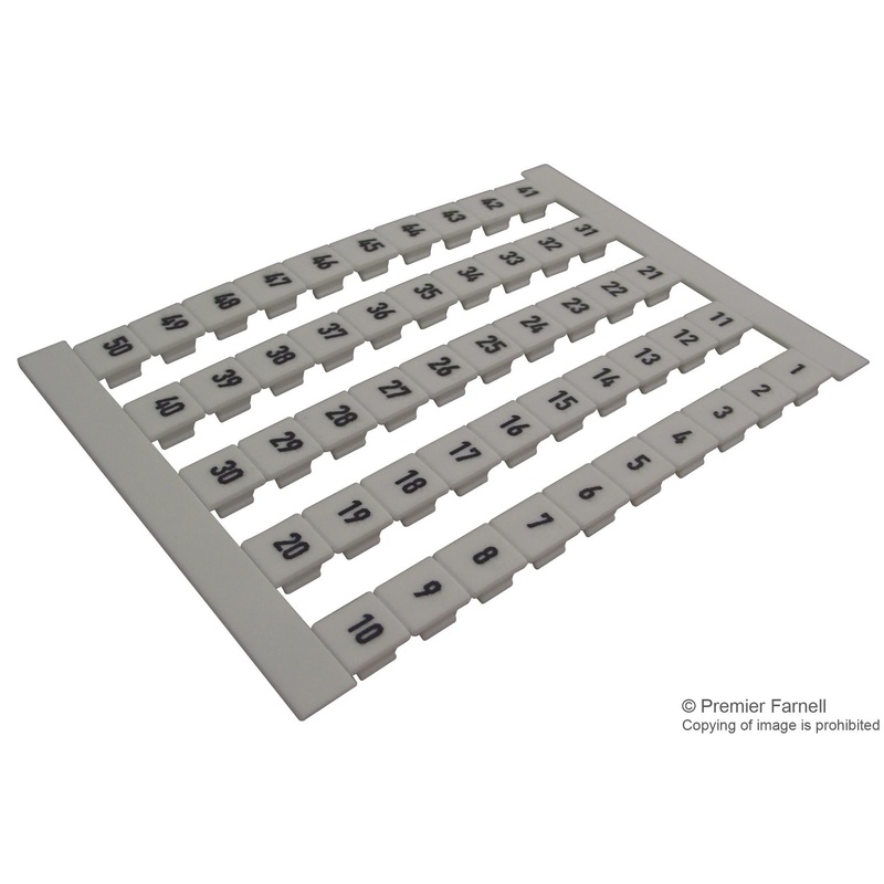 WEIDMULLER 0468760001 Terminal Block Marker, Terminal Block Marker, Weidmuller SAK, W, Z, P, and I Series Terminal Blocks