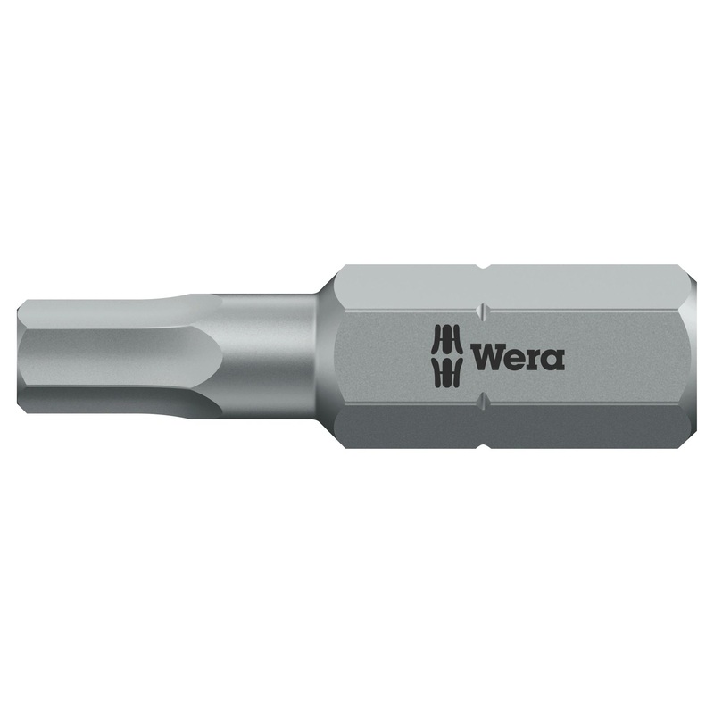 Wera 05056310001 Hex Driver Bit 2.5mm 25 mm Overall