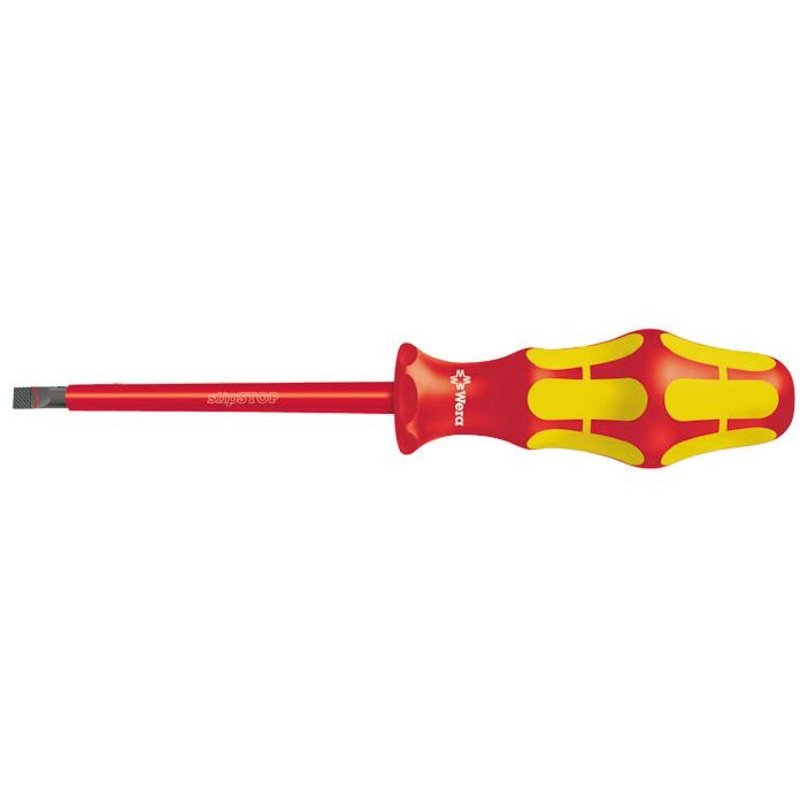 WERA 6120 5.5mm VDE Insulated Slotted Screwdriver with Anti-roll Protection
