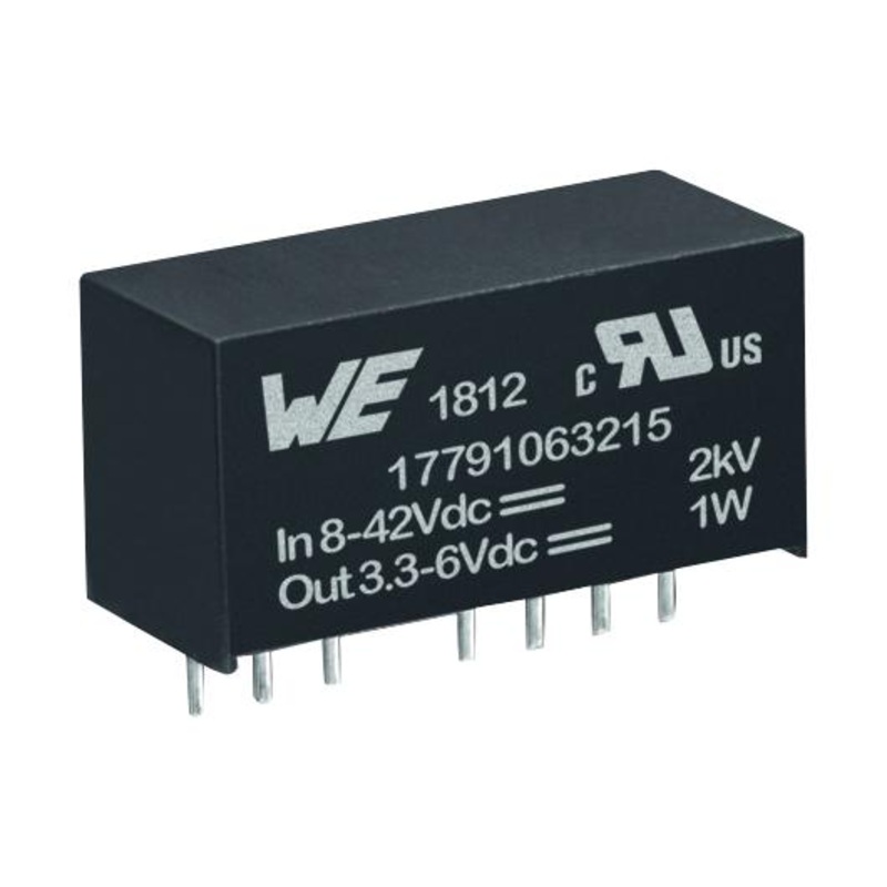 Wurth Elektronik 17791063215 Isolated Board Mount DC/DC Converter ITE & General 1 Output W 6 V 300 mA