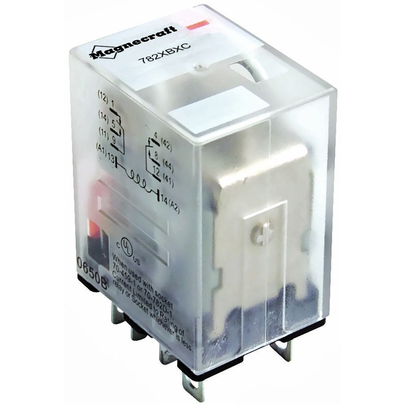 SCHNEIDER ELECTRIC/MAGNECRAFT 782XBXM4L-110/120A RELAY, DPDT, 277VAC, 28VDC, 12A