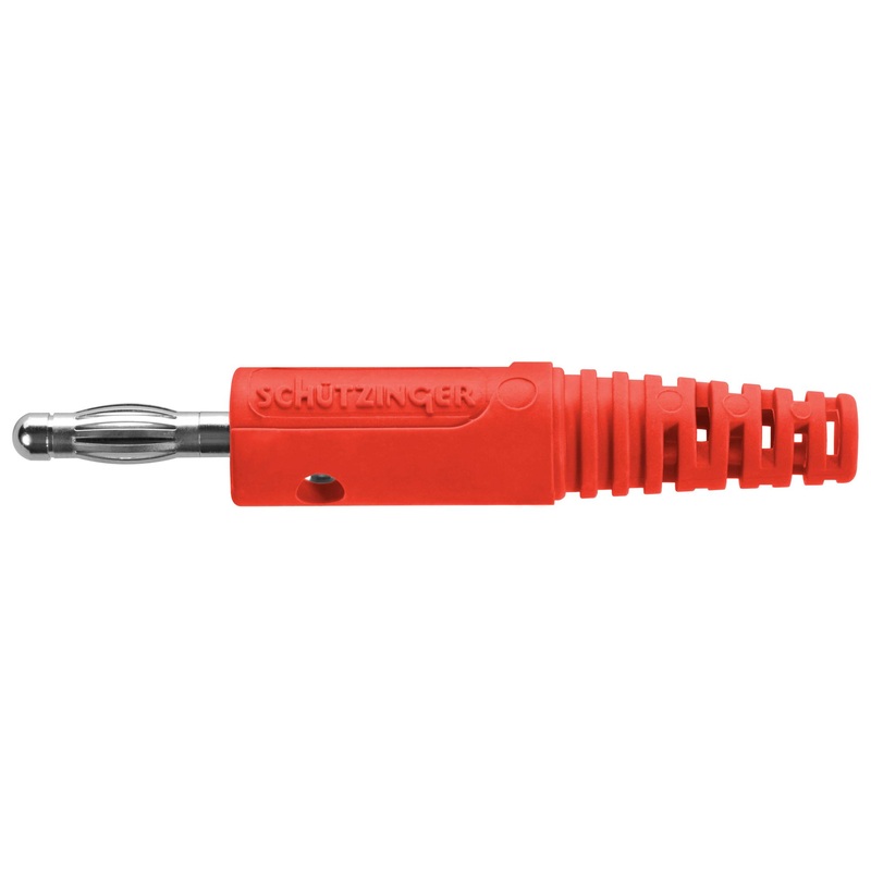Schutzinger FK 8 S NI / RT Banana Test Connector Plug Cable Mount 32 A 70 VDC Nickel Plated Contacts Red