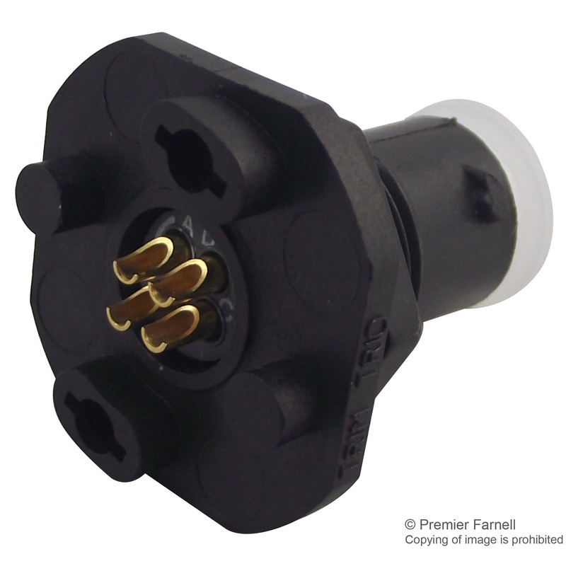 SOURIAU UTS78E4S Circular Connector, Trim Trio UTS Series, Jam Nut Receptacle, 4 Contacts, Solder Socket, Bayonet