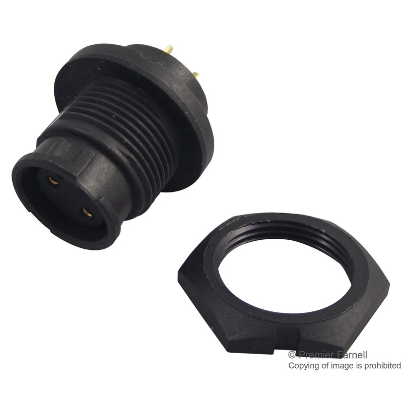 SWITCHCRAFT/CONXALL EN3P2F-F Circular Connector, EN3 Series, Panel Mount Receptacle, 2 Contacts, Solder Socket, Bayonet