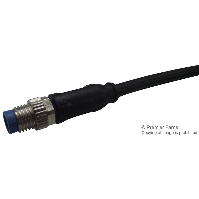 TE CONNECTIVITY 1-2273002-1 Sensor Cable, AMP, M8 Sensor Straight 4 Position Plug, Free Ends, 1.5 m, 4.9 ft