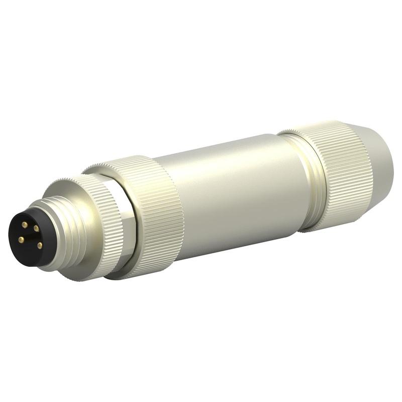 TE Connectivity T4111012051-000 Sensor Connector M12 Plug 5 Contacts Screw Pin Straight Cable Mount