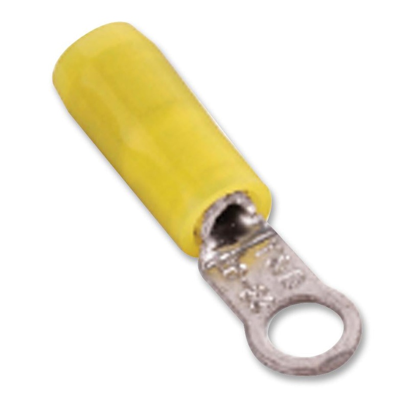 THOMAS & BETTS RZ22-2 CRIMP TERMINAL, RING TONGUE, STUD 2, YEL