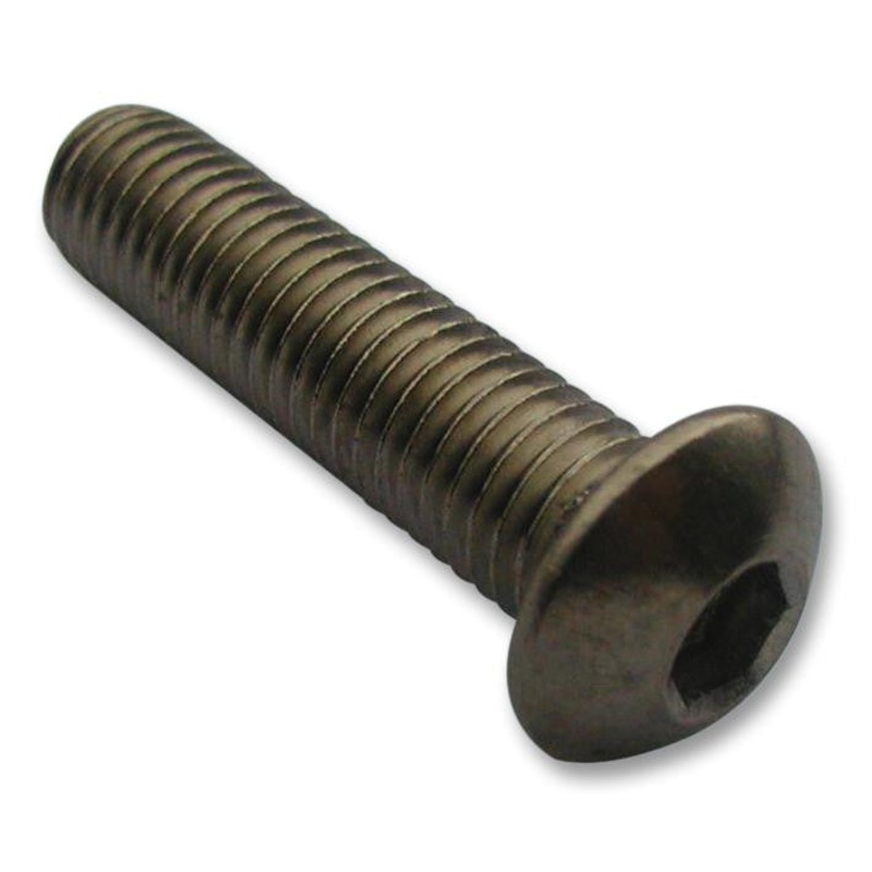 TR FASTENINGS M412 BHA2MCS100- Socket Screw, Button Head Hex Socket, Stainless Steel, 12 mm, M4, Pack of 100