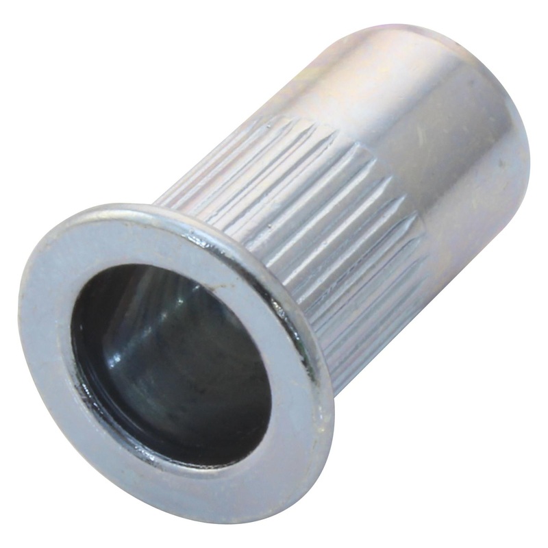 TR Fastenings W/M6/REDE/OE/ST/KG Rivet Nut Blind Open End M6 x 9 mm Steel Zinc Knurled Body