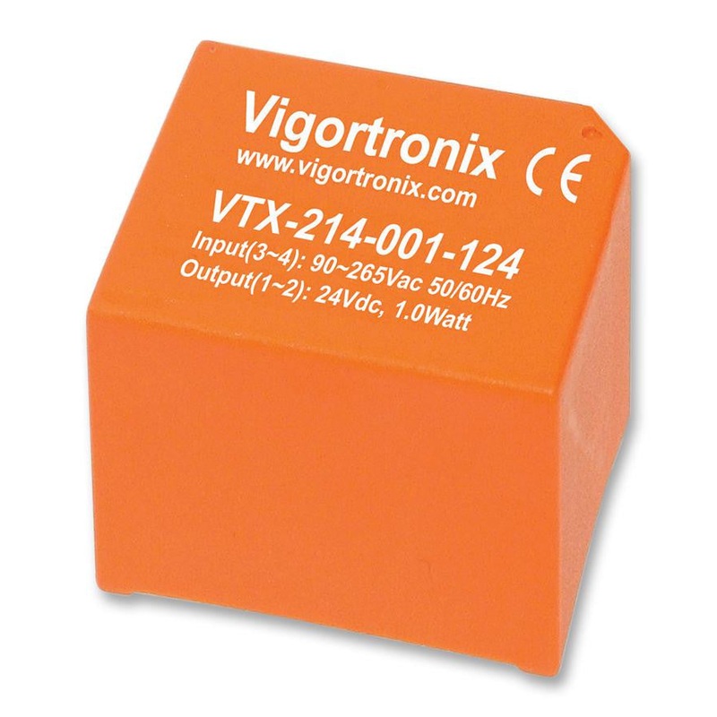 VIGORTRONIX VTX-214-001-112 AC/DC PCB Mount Power Supply (PSU), Class II, 1 Output, 1 W, 12 V, 85 mA