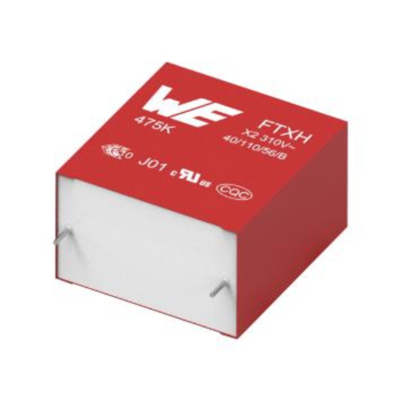 Wurth Elektronik 890414028002CS 890414028002CS Safety Capacitor Metallized PP Radial Box – 2 Pin 10 F  10% X2 Through Hole