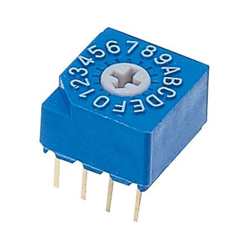 Nidec Copal Electronics S-1010A Rotary Coded Switch S-1000A Series Through Hole 16 Position 5 VDC Hexadecimal 100 mA