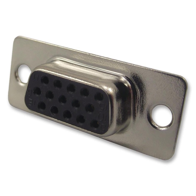 NORCOMP 180-M15-203L001 Standard D Sub Connector, High Density, NORCOMP – 180 Series, DE, Receptacle, 15, Steel Body