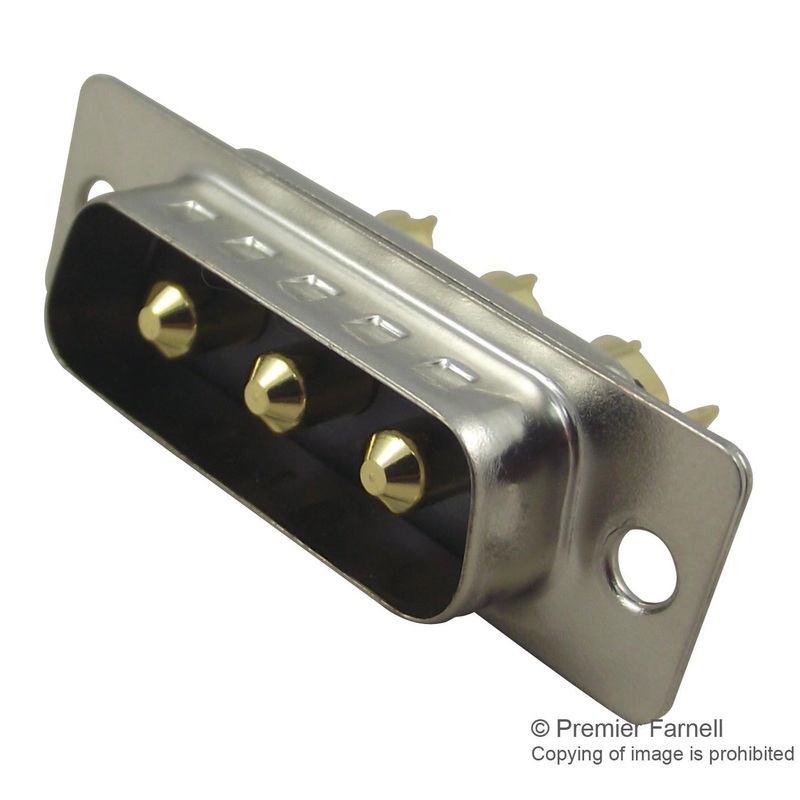 NORCOMP 680M3W3103L401 Combination Layout D Sub Connector, 680M Series, DA-3W3, Plug, 0 Contacts, 3, Solder