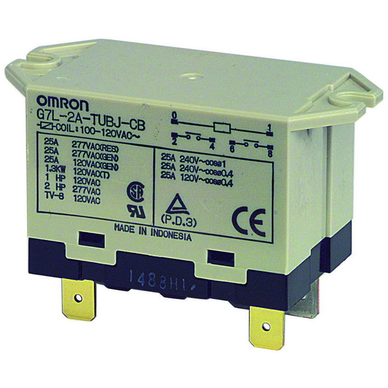 OMRON ELECTRONIC COMPONENTS G7L-1A-TUB-J-CB-AC24 RELAY, SPST-NO, 277VAC, 25A